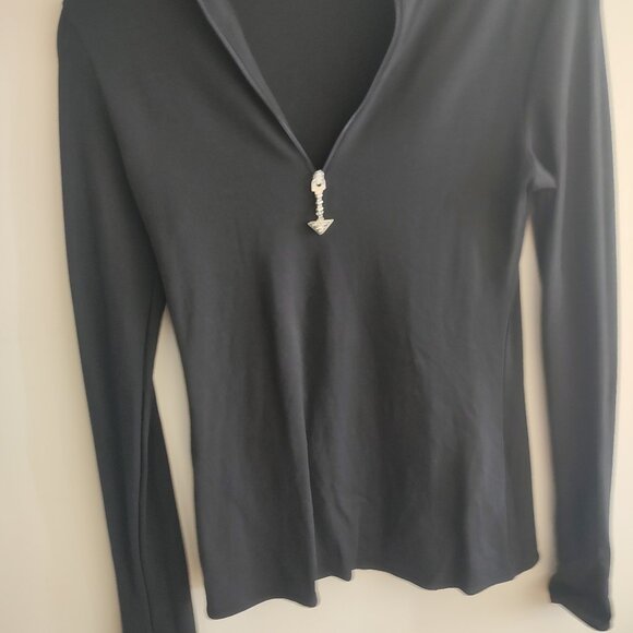 Black Long Sleeve Fitted Body Top - Picture 7 of 11